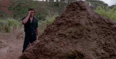 Jurassic park - Jeff Goldblum wanders up and states 'That is one big pile of shit'