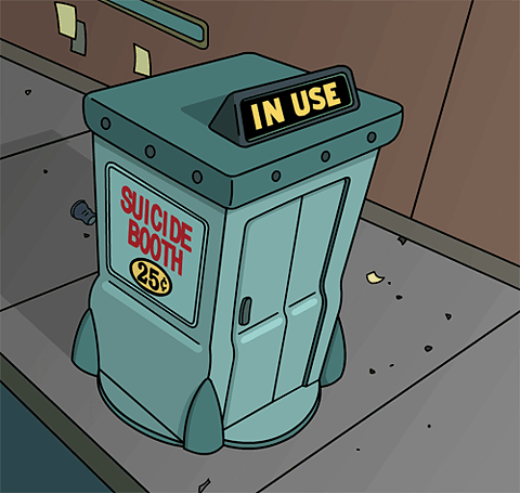 Suicide Booth In Use (Futurama) | Reaction GIFs